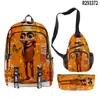 2025 Conjunto de Três Peças Mochila Escolar Mochila de Ombro Estojo de Lápis Homem de Palito de Madeira Transfronteiriço Shanhaijing Tungtungtung