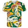 Exportación Transfronteriza Camiseta de Hombre de Talla Grande con Impresión Digital 3D Europea y Americana Hawaiana Árbol de Coco Surf Playa Casual Manga Corta