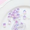 Cuentas de Vidrio Cúbicas Burbuja Agujero Recto Cuentas Cuentas DIY Joyería Hecha a Mano Aretes con Cuentas Material de Accesorios