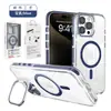 Funda magnética transparente para teléfono móvil iphone16 para Apple 15Pro Funda para teléfono móvil con soporte para lente Funda con película para lente