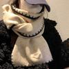 2025 Novo Cachecol Tricotado Overlock Estilo Coreano Bonito Feminino Inverno Estudante Simples Cor Pura Quente Cachecol de Lã