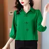 Popular Camisa de Botones Nueva Estilo Chino para Mujer, Top que Cubre el Vientre, Moda Primavera/Verano 2026, Elegante y Estilosa Camisa de Estilo Nacional