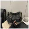 Bolso Casual Retro de Lana a Cuadros para Mujer 2025 Otoño Nueva Moda Simple Gran Capacidad Cadena Hombro Cruzado