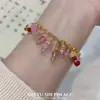 Pulseira Colorida de Miçangas Artesanal de Verão para Mulheres, Pulseira com Franja de Cristal de Imitação, Design de Nicho, Corrente de Clavícula Versátil e de Alto Padrão