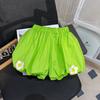 Calças floridas de verão para meninas 2024 novos shorts florais pequenos e frescos, finos e brilhantes, para usar por cima, calças casuais da moda