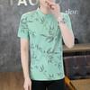 24 verano nueva camiseta de manga corta para hombre moda coreana manga corta cuello moda camiseta venta al por mayor al contado we24107
