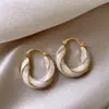 Pendientes de Estilo Suave Más Vendidos de la Influencer Cao Shi Xiaohongshu, Pintura al Óleo Metálica con Brillo Fino, Exquisita Joyería de Hilo Estilo Ins