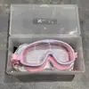 Gafas de natación al por mayor de fábrica para niños antivaho impermeables marco grande cómodas silicona tapones para los oídos de una sola pieza gafas de natación profesionales