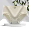 Nuvem de Oxigênio Calça Bolha Feminina Sem Costura Cintura Média Respirável Roupa Íntima Feminina Tamanho Grande Renda Sexy Tanga