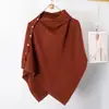 Novo Xale de Tricô Assimétrico com Fivela Roupa Externa Multifuncional para Outono/Inverno Salas com Ar Condicionado Protetor de Pescoço Quente Lenço Estilo Capa Capa Grande
