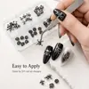 Conjunto de caixa Halloween com 6 compartimentos de decorações para unhas em liga metálica, caveira cruzada escura metal DIY decorações de unhas atacado