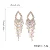 Pendientes Cuadrados con Borla, Tachuelas Plateadas y Circonita Diamante, Simples, Modernos, Exquisitos, Elegantes, Lujo Ligero, Pendientes de Alta Gama para Mujer