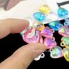 Corazón Fantasma Cristal Tridimensional Color Gema Infantil Hecho a Mano DIY Collar Cuerda para Teléfono Móvil Llavero Accesorios Acrílico