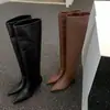 Botas de Mujer 2026 Otoño e Invierno Nuevo Estilo Punta Fina Color Sólido Tacón de Aguja Sin Cordones Moda Botas de Media Caña Elegantes Versátiles Botas Arrugadas