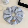 Goma para el pelo de encaje azul estilo coreano con lazo para mujer, Cinchuelo para moño estilo perezoso, Accesorio para el pelo extragrande