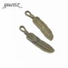 YuenZ precio de fábrica venta al por mayor accesorios de joyería de aleación colgante de pluma accesorios hechos a mano para bricolaje D308