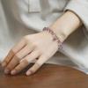 Atacado de fábrica pulseira de ametista do Uruguai feminina cristal roxo sem desbotamento contas de ouro 14K pulseira de contas redondas