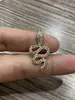 Liquidação Pingente de colar de ouro 14K simples com zircônia estrela de cinco pontas coração chave acessórios de joias DIY Pingente de pulseira