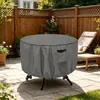Cubierta Redonda para Mesa y Sillas de Jardín Impermeable para Exteriores, Cubierta para Muebles de Patio contra el Polvo