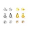Joyería para Orejas de Plata de Ley S925 Tapones de Silicona Antiperdida Cierres Antideslizantes en la Parte Trasera de los Aretes Tapones Transparentes de Oro de 18K