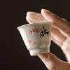 Juego de té kung fu de taza de té pequeña floral retro celadón tallada a mano taza de fragancia para té