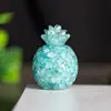 Adornos de Piña Dorada de Resina Rellena de Cristal Natural Mascota Fresca y Linda Decoraciones de Escritorio de Escritorio