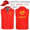 Colete de voluntário com logotipo personalizado impresso, colete vermelho grande para voluntários, publicidade para eventos, colete de caridade, personalização por atacado
