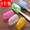 Caja de Cepillo de Dientes Portátil para Viaje Color Caramelo Colorido Transparente Cubo para Cepillo de Dientes Taza para Cepillo de Dientes de Paja de Trigo Listo para la Venta