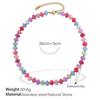 Nova Moda Transfronteiriça Pulseira Colorida de Contas de Ábaco de Pedra Natural Estilo Luxo Leve Versátil Personalizada Brincos de Joias para Mulheres