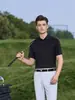Verão Novo Estilo Sem Costura Business Casual Golfe Camisa Polo Gola POLO Masculina Respirável Resistente a Amassados Manga Curta Cor Sólida