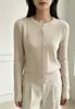Cárdigan de Punto Grueso Estilo Coreano Cuello Redondo para Mujer Otoño Invierno Nuevo Diseño de Moda Versátil Abrigo Suéter