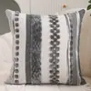Fronha de jacquard tridimensional listrada de chenille para comércio exterior transfronteiriço, para decoração de sala de estar e quarto, envio direto da fábrica