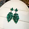 Pendientes colgantes de rombos con borlas tachonados de diamantes de aguja de plata transfronterizos europeos y americanos, pendientes exquisitos y de moda, pendientes versátiles y elegantes al por mayor