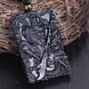 Novo Pingente Guan Gong Natural de Obsidiana Estilo Chinês Vintage, Colar Guan Gong Dragão, Guan Gong Cabeça de Dragão de Obsidiana