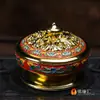 Queimador de Incenso Yuanhui de Buda para Casa Queimador de Incenso de Buda Nuvem Auspiciosa Vintage Lótus Esmaltado Queimador de Incenso de Buda diâmetro 6cm