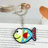 Llavero de goma suave de PVC de la serie vida marina de dibujos animados, colgante para bolso, colgante decorativo, llavero, diseño personalizado creativo