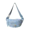 Bolso moderno y de moda para el pecho de mujer con estampado de letras de nailon y costuras de estrellas, riñonera para niñas para uso diario, bolso cruzado pequeño