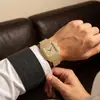 Nuevo Reloj Cuadrado con Diamantes Completos para Hombre en Stock Reloj de Pulsera al por Mayor con Números Romanos e Incrustaciones de Diamantes Reloj Transfronterizo Reloj para Hombre
