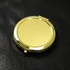 Espejo Portátil de Metal Espejo para Dormitorio Oficina Viaje Espejo Redondo de Doble Cara Pequeño Espejo de Maquillaje para Niñas Espejo Redondo con Patrón Láser