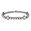 Cadena de Tenis de Circonita Hip-Hop de Venta Caliente Transfronteriza Europea y Americana Pulsera de Trébol de Cuatro Hojas Joyería para Mujer Pulsera de Acero de Titanio con Diamantes Completo de Alta Gama