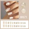 Uñas postizas de estilo de comercio exterior europeo y americano, elegantes hojas, producto terminado, longitud media, reutilizables, producto terminado, 24 piezas en caja