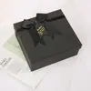 Caja de Regalo Negra con Lazo al por Mayor Caja de Regalo de Cumpleaños Caja Vacía Día de San Valentín Tapa Cuadrada Superior e Inferior Caja de Papel para Empaque