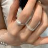Anillo de Luz Plata Encaje Encaje Amor Puro Lujo de Alta Gama Nicho Anillo para Dedo Elegante Versátil Ajustable Mujer