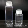 Copo Quadrado para Milk Tea com Tampa 350ml 500ml, Garrafa Plástica PET Descartável Moderna para Bebidas para Takeaway Comercial