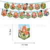 Decoración de Fiesta de Cumpleaños con Tema de Dinosaurios Banderín Colgante Bandera para Pastel Set de Globos