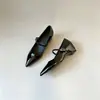 Novos Sapatos Mary Jane Femininos Estilo Francês Apontados para Verão-Outono 2026 com Aumento Interno de Altura de 5cm e Fivela de Uma Tira