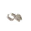 Aretes Cuadrados Metálicos Cepillados con Forma de C para Mujer, Acabado Mate, Diseño de Nicho, Estilo Francés, Aretes de Alta Gama