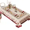 Toalha de Mesa de Natal Impermeável e à Prova de Óleo Sem Lavar Vermelha Decoração de Atmosfera Natalina Arranjo Toalha de Mesa de Café de Ano Novo Toalha de Mesa