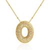Collar de Verano de Alta Gama para Mujer con Colgante de Letras Burbuja Completamente Diamantadas con Incrustaciones de Circonita de Cobre Popular Transfronterizo