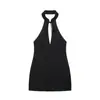 Comércio Exterior Atacadista Transfronteiriço 2026 Novo Verão Europeu e Americano Estilo Moda Sexy Costas Nuas Decote Halter Mini Vestido